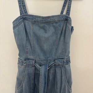 Free PEOPLE Denim Strappy Jean Overalls